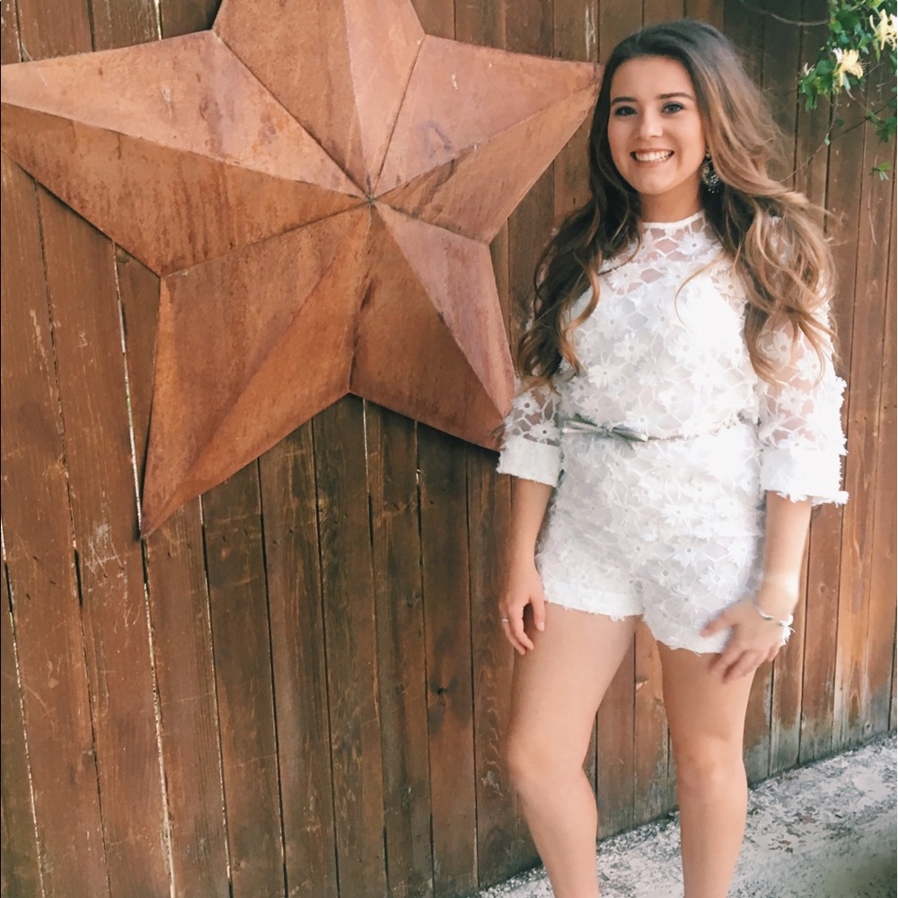 H&M white backless romper
